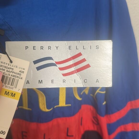 Perry Ellis Vibrant Blue and Red Windbreaker - Picture 5 of 7